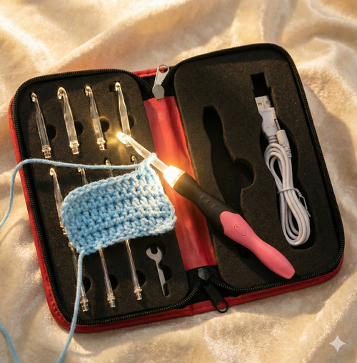 Kit de ganchillo LED BrightHook con 11 ganchillos